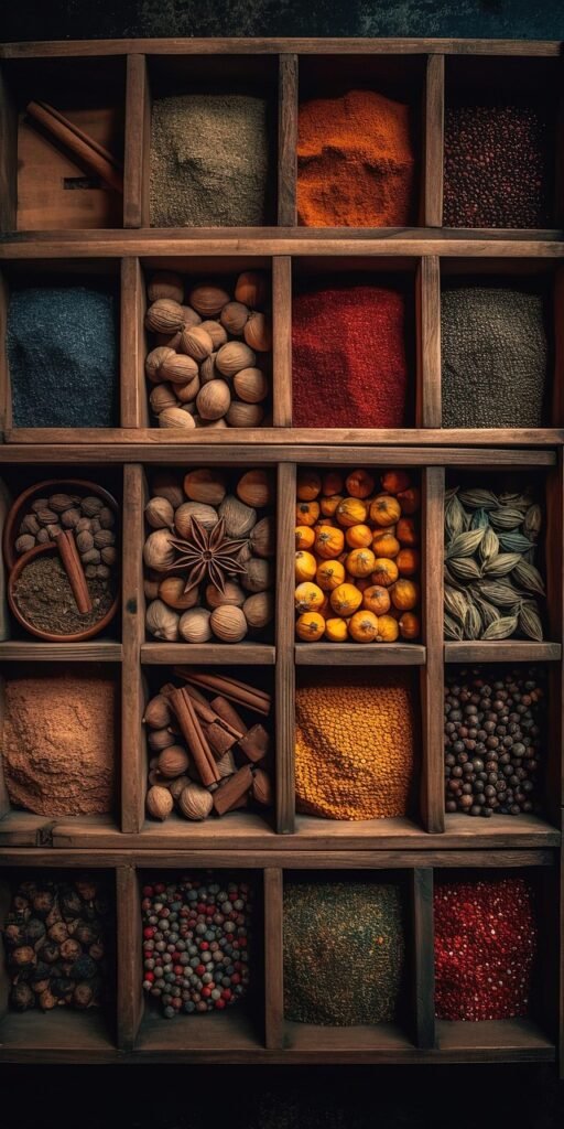 spices, spice box, food, healthy, diet, nutrition, organic, fresh, flavoring, revenue, kitchen, restaurant, snack, ai generated, spices, spices, spices, spices, spices, nutrition